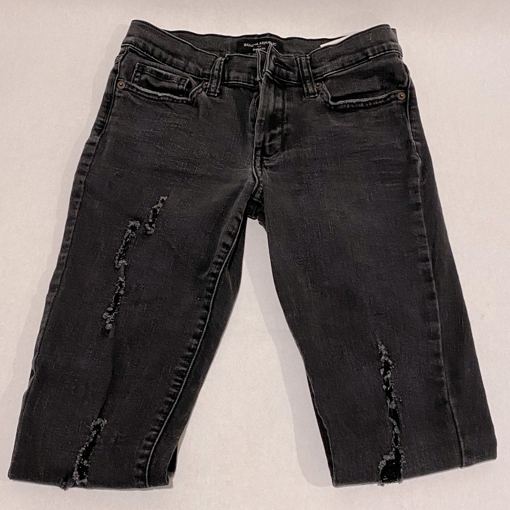 Banana Republic Black Ripped Skinny Jeans - 25/0